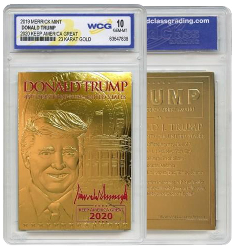 Collectible Trump 23 Karat Gold Foil Trading Card