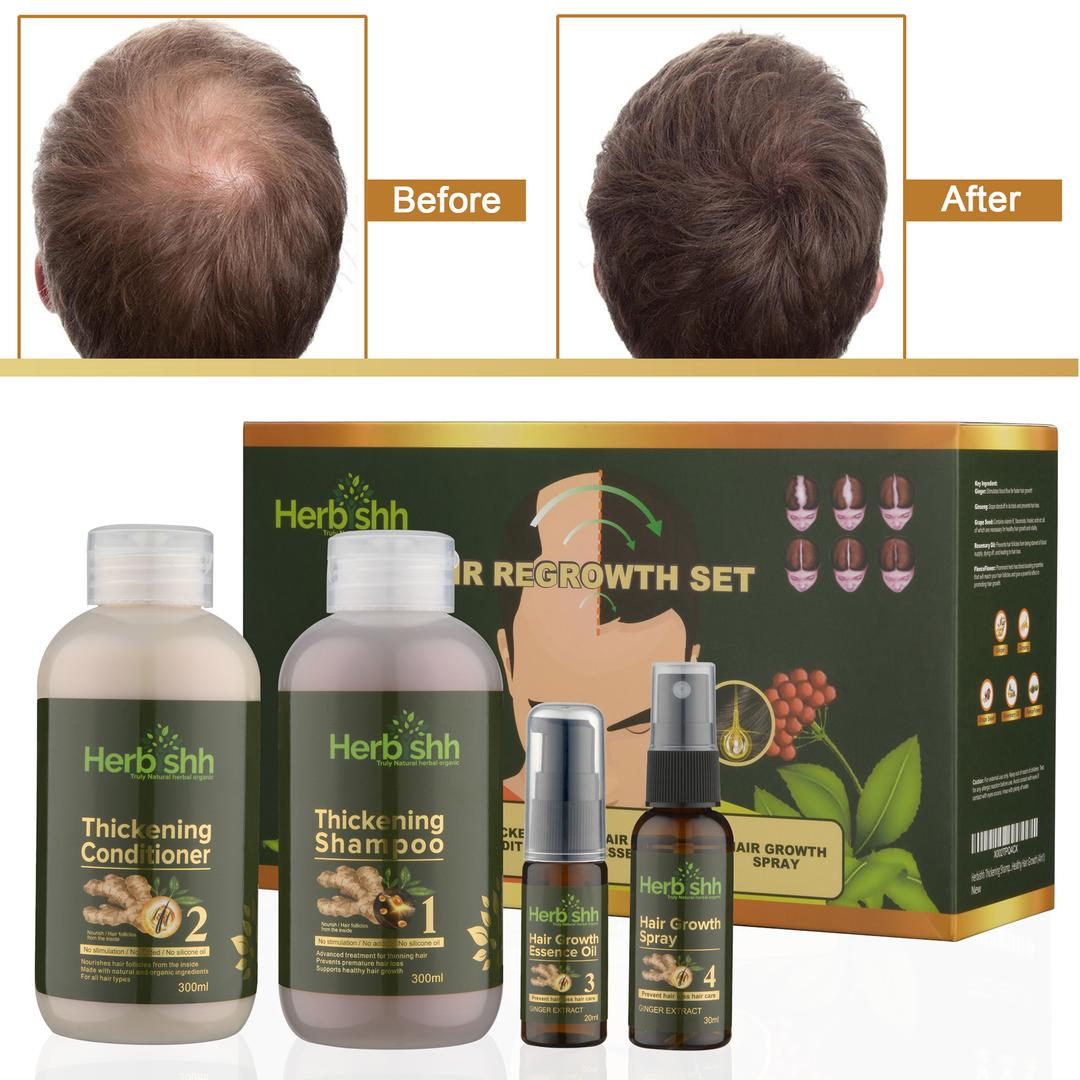 Herbishh Hair Regrowth Kit HaarwuchsStimulationsKit für Männer und