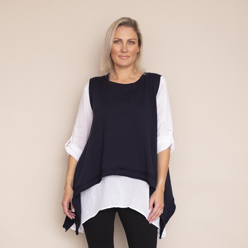 Brenda Two Piece Top (Navy)