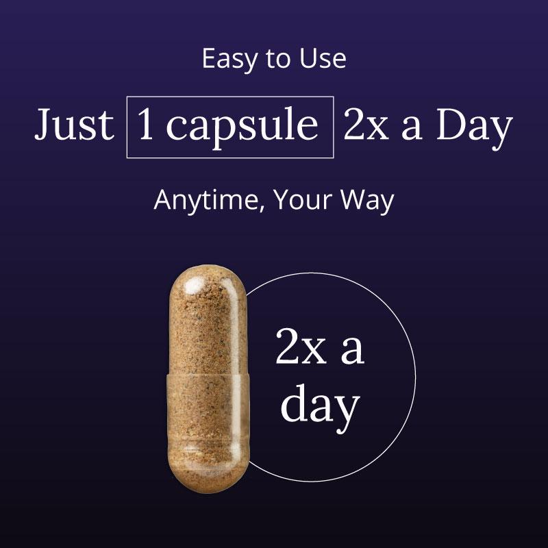 1 capsule two times a day.