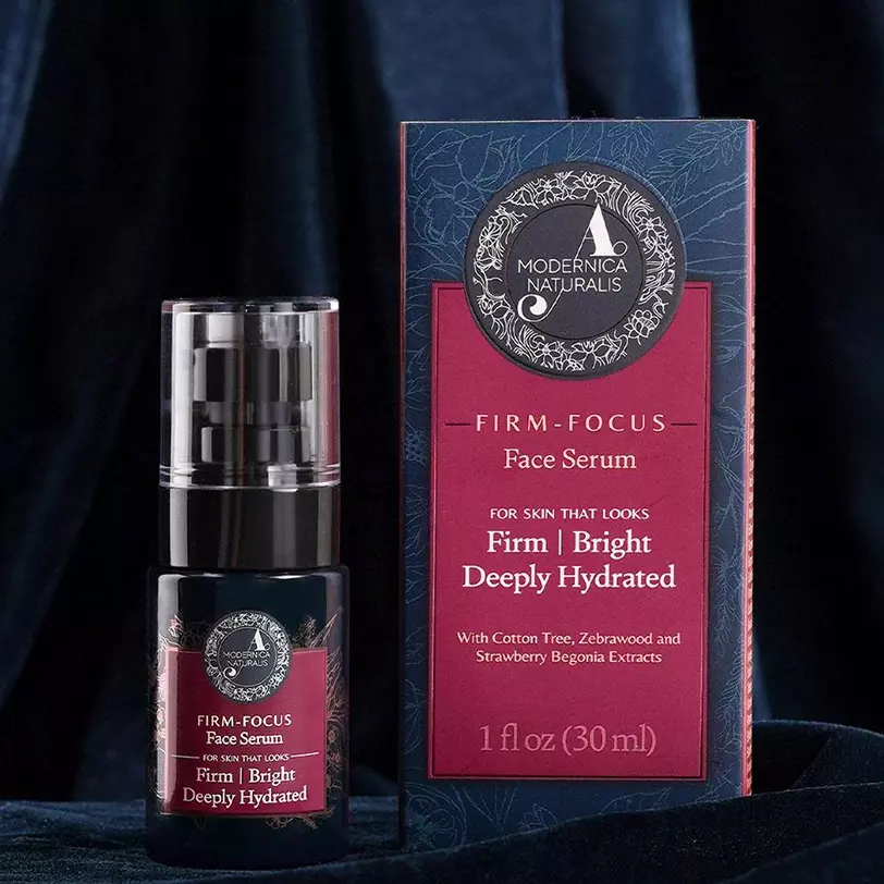 Firm Focus Face Serum on a dark background