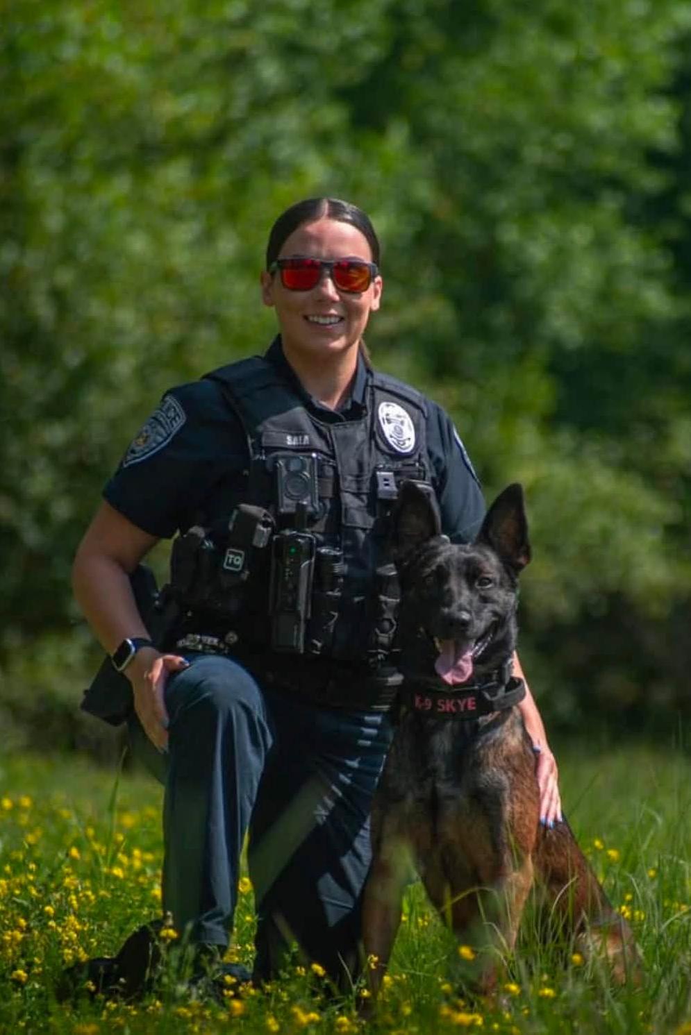 k9 skye 403 and her handler