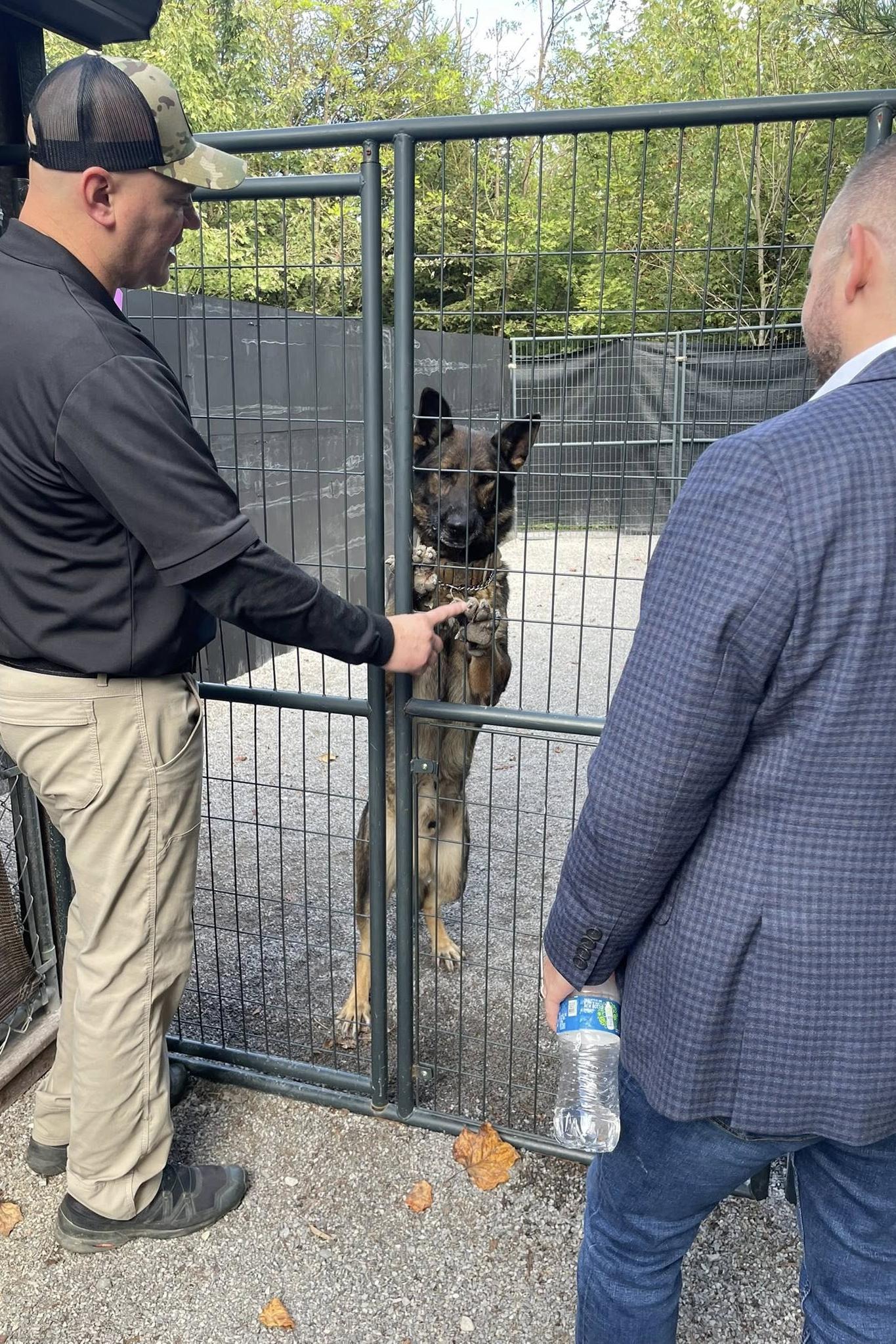 zach brooks with jason johnson observe k9