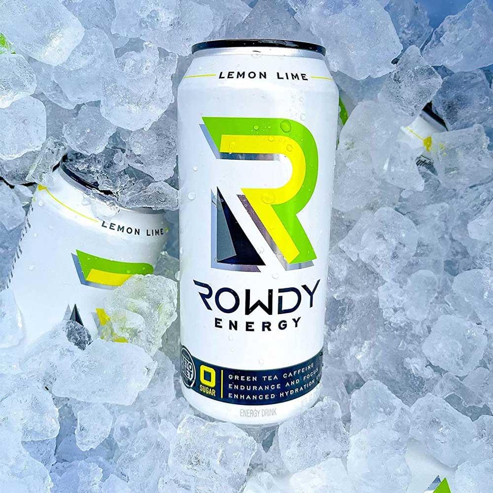 Rowdy Energy Drink Zero Sugar Lemon Lime, Energy Drink, Lemon Lime Flavor, 12-Pack