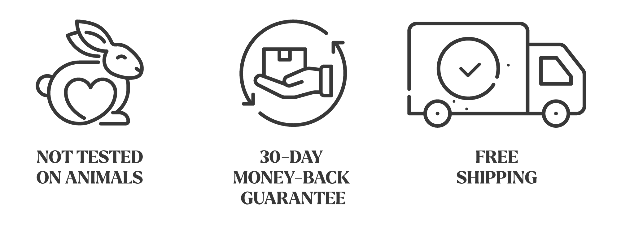 not tested on animals, 30 days money back guarantee, free shipping 3