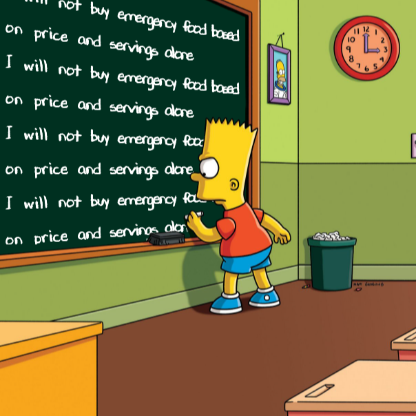 Bart Simpson writing on the board