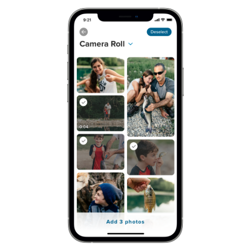 Loop app interface showing bulk photo and video upload
