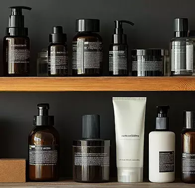 Expensive eye creams sitting on the shelf
