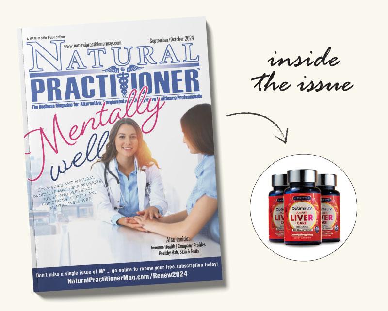 Natural Practitioner's magazine with OptimaLIV featured in it