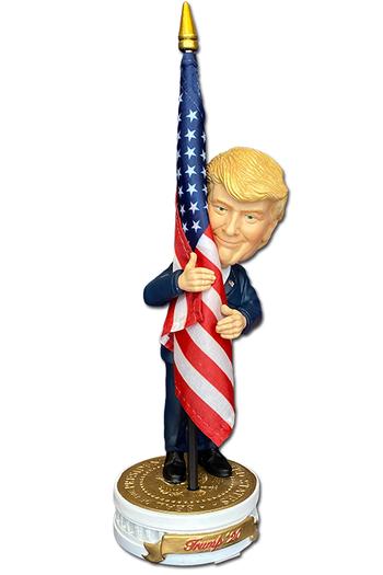 Trump 2020 Bobblehead (with Cloth American Flag)