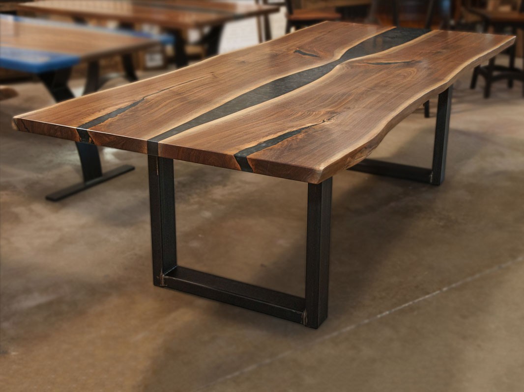 rustic modern walnut live edge table