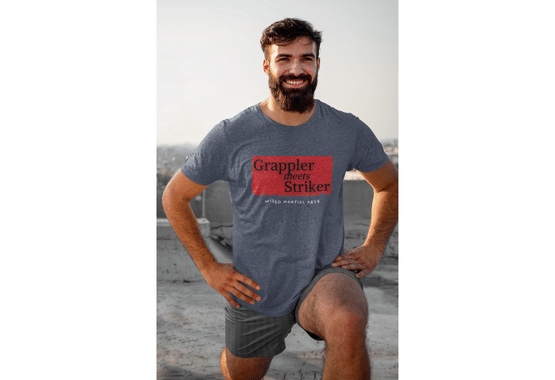 martial arts t shirt, boxing t shirt, mma t shirts, grappler t shirt, striker t shirt, heather navy t shirt, fighter shirt, muay thai t shirt, karate t shirt, kickboxing t shirt