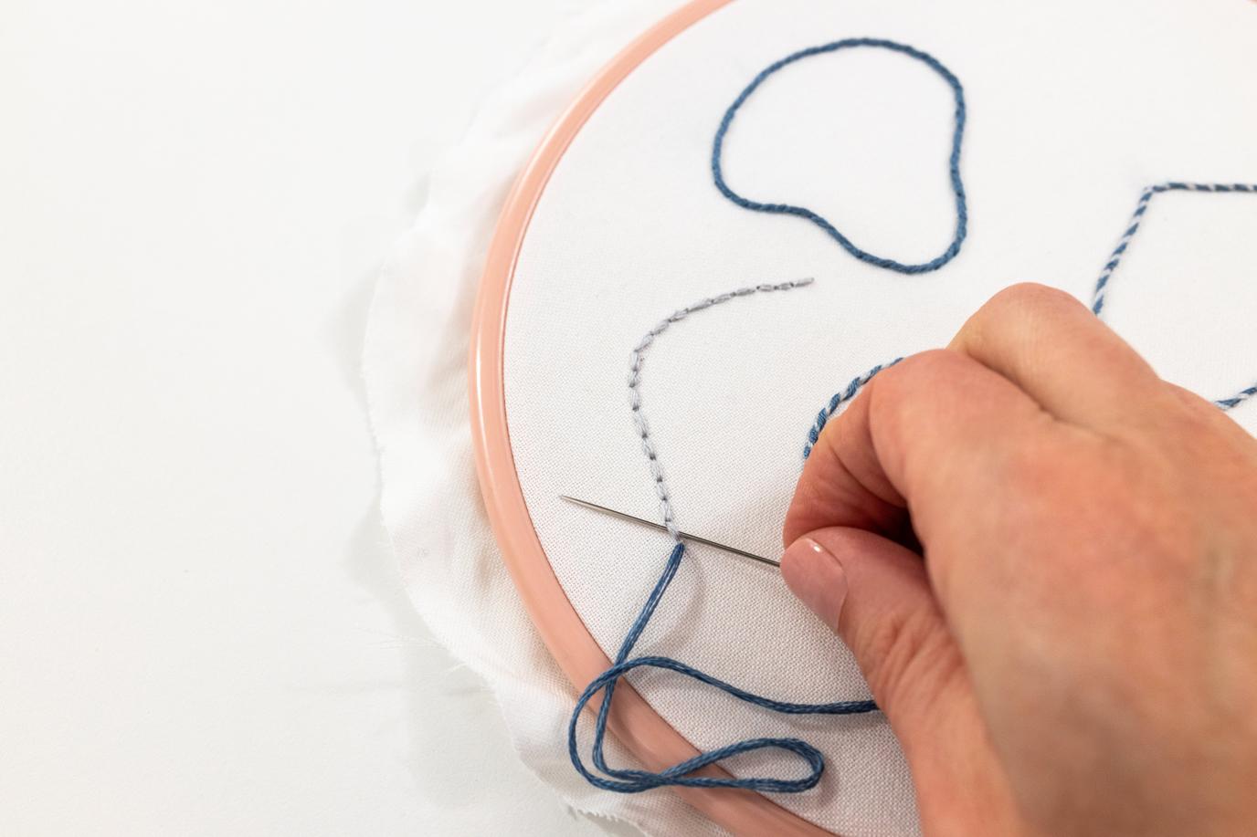 Whipped Back Stitch Learn This Modern Embroidery Technique Clever Poppy