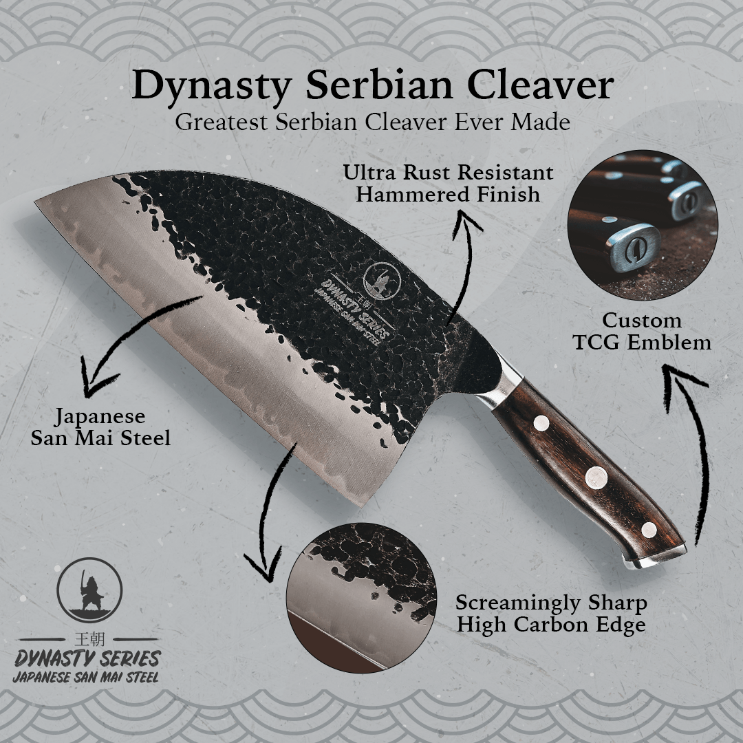  Seido Knives Kemono Cleaver Knife Full-tang Premium Polished  Rosewood Handle - Vanadium Steel Cleaver Knife : Home & Kitchen