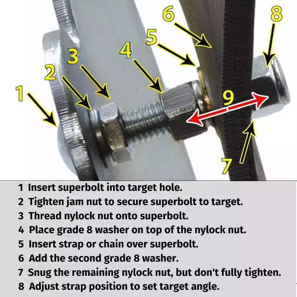 target hanging strap assembly