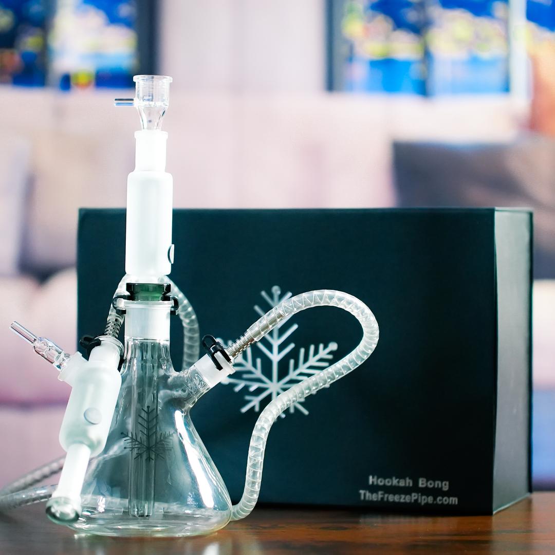 hookah bong next to packaging