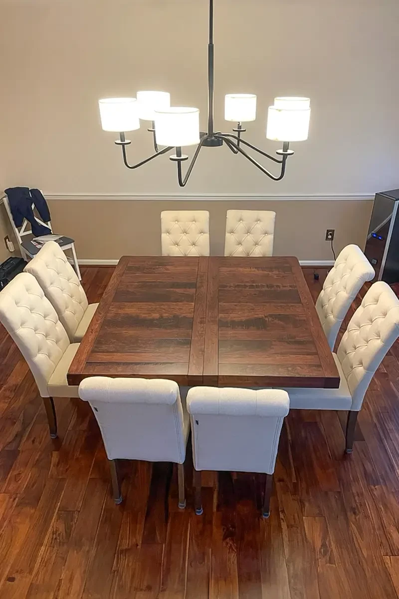 Custom Wood Square Dining Table for 8
