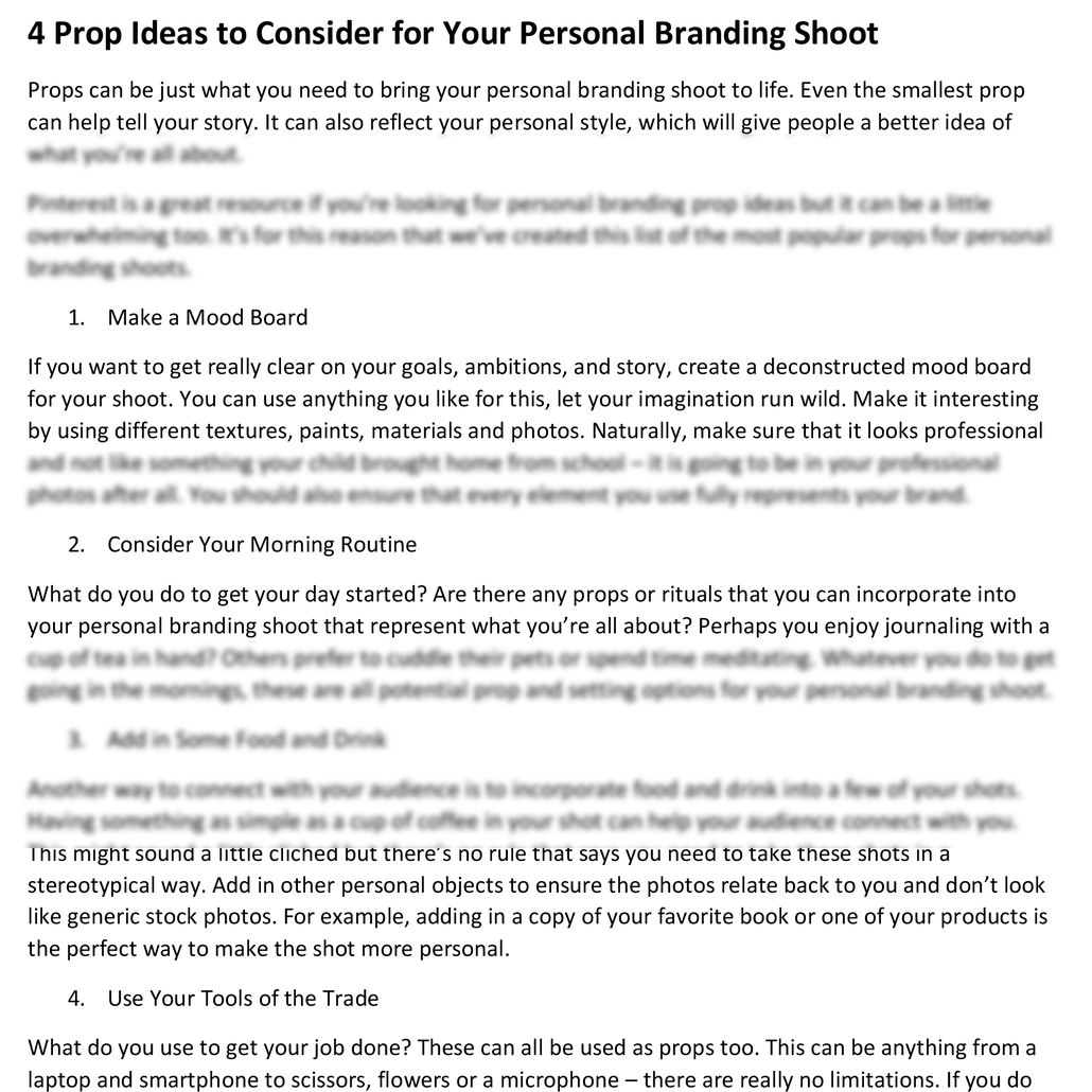 Personal Brand Photography Blog Post Subscription