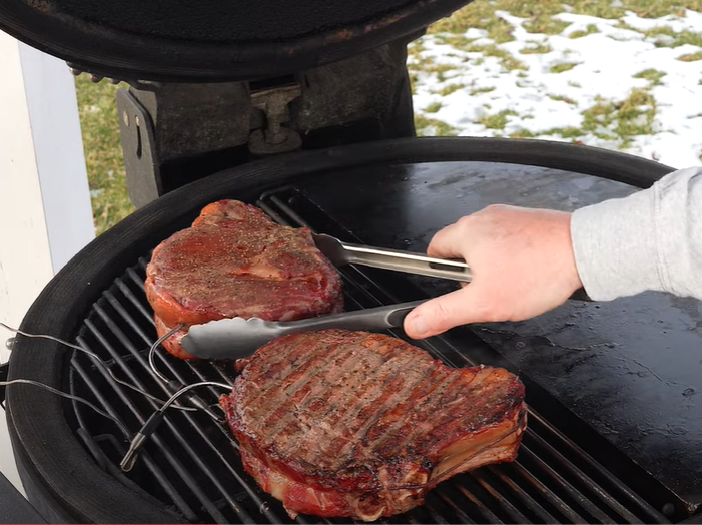 Bone In Ribeye Steaks on the Kamado Joe Big Joe! Soapstone for the Sea
