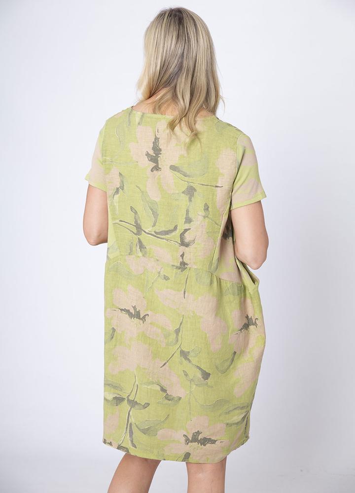 Cap Sleeve Floral Pocket Dress