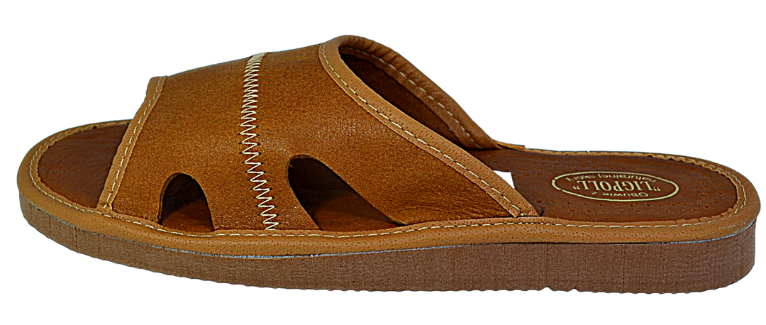 Jase - Mens open toe leather sandals - Reindeer Leather