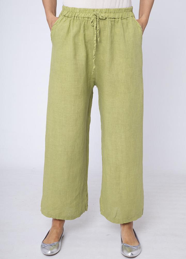 Stretch Waist Linen Trouser