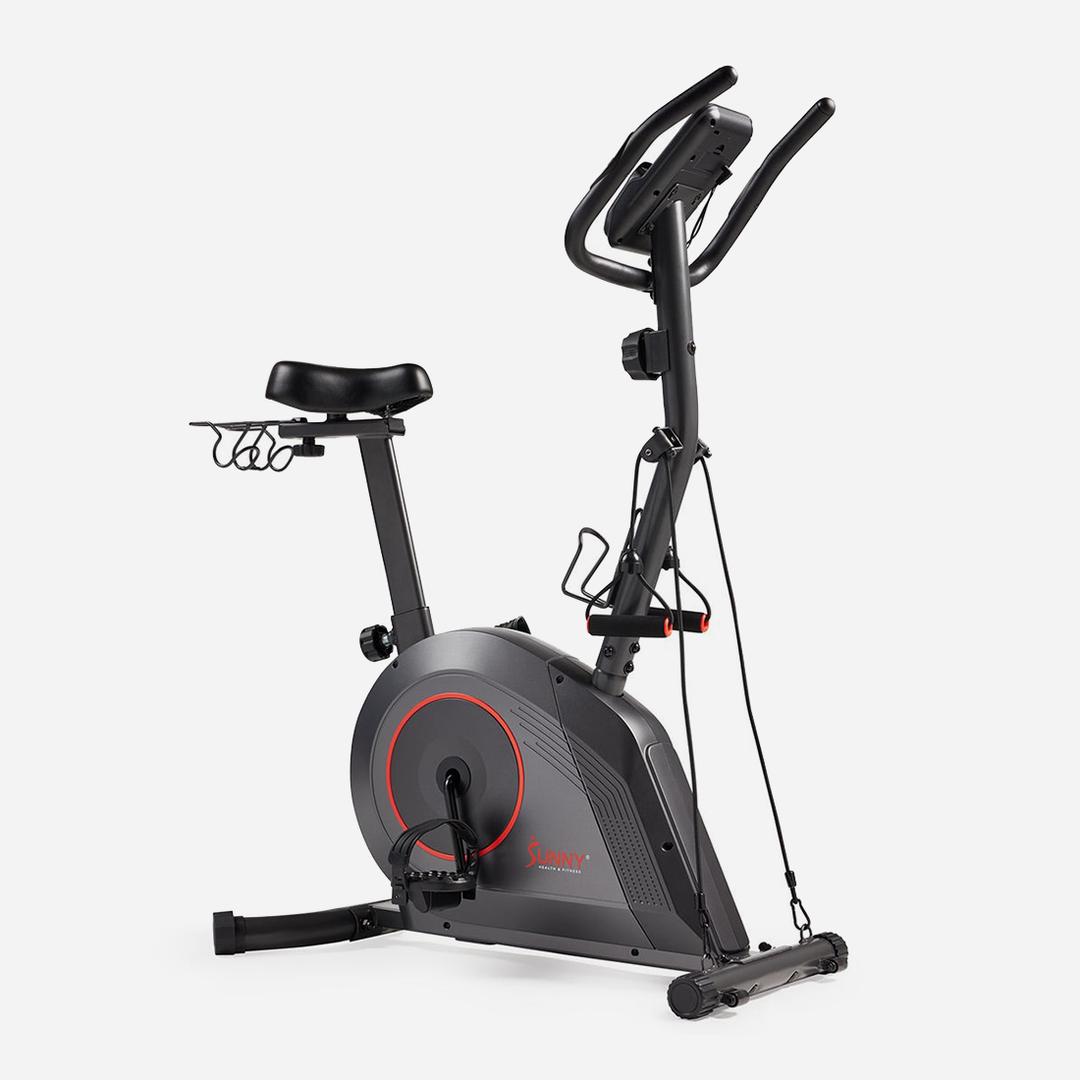 16-Level Magnetic Resistance Upright Bike with Workout Bands