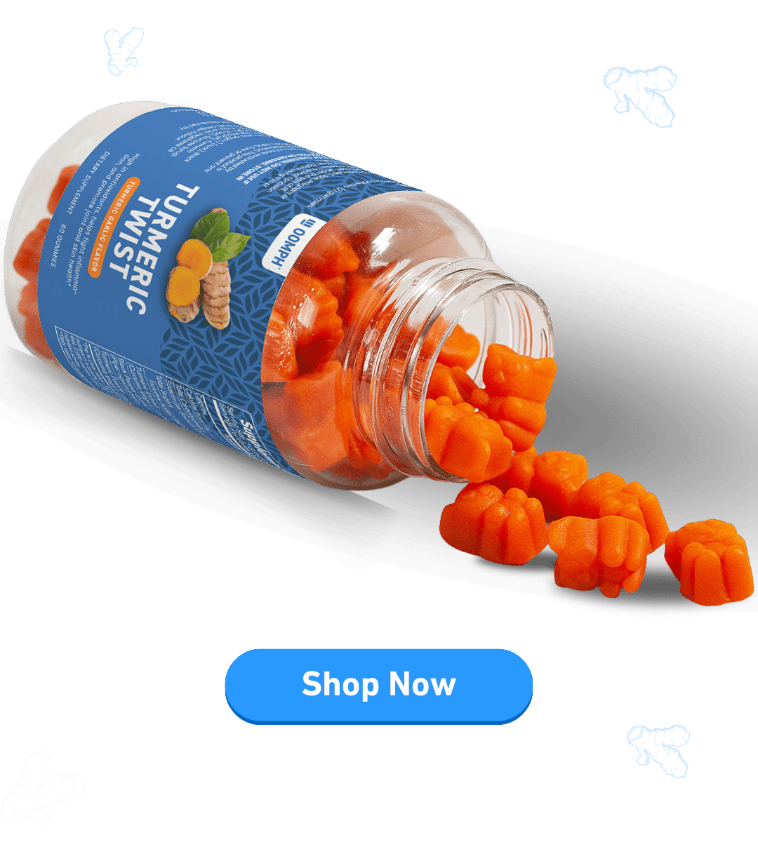 Oomph Fitness Turmeric Twist Gummies, Turmeric Gummies for Reduced Inflammation and Better Health