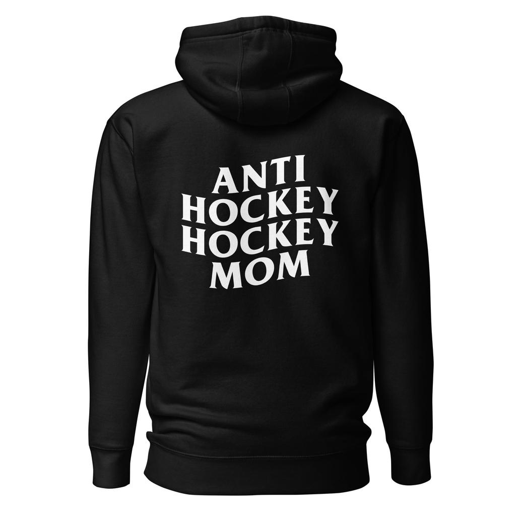 a woman wearing a black t shirt. dirty dangles hockey co.