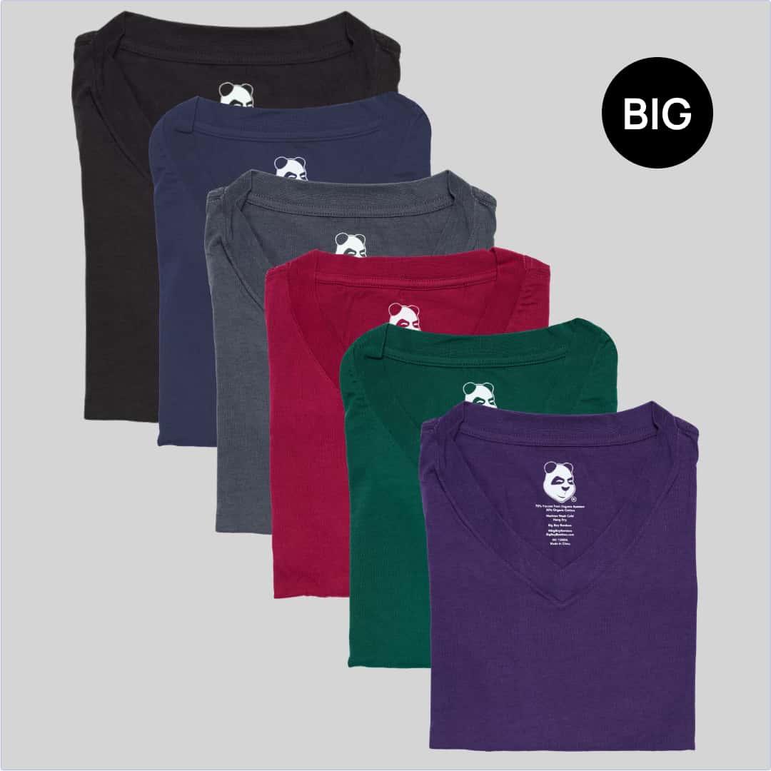 Big Men's V-Neck Ultimate 6-Pack T-Shirt Bundle