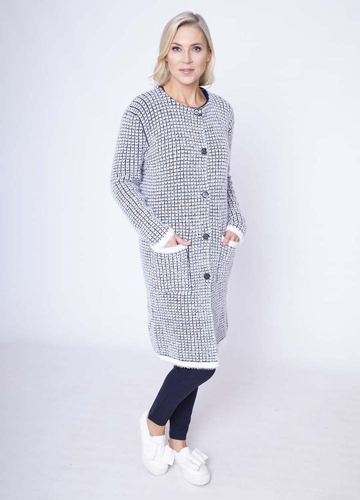 2 Pocket Mohair Cardi in Navy