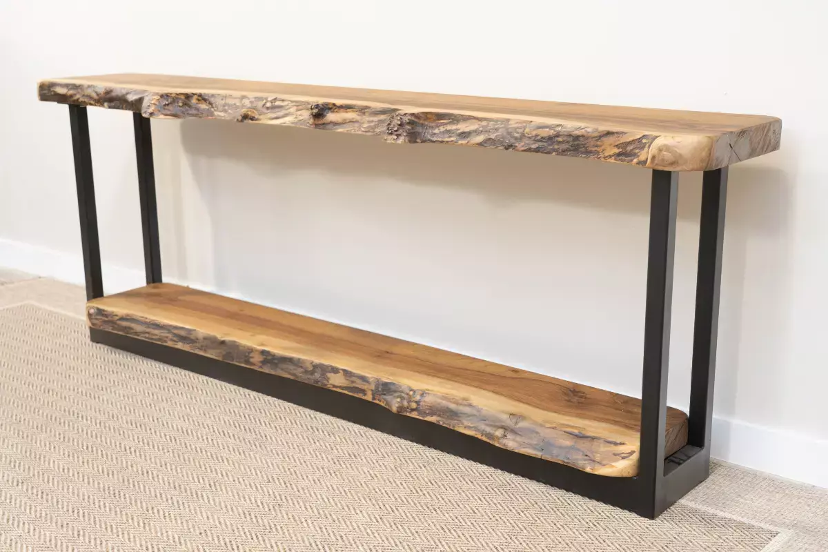 2 tier Live Edge Walnut Console Table