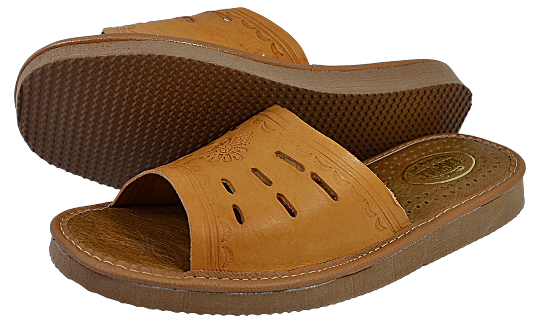 Adara - Women all leather slides - Reindeer Leather