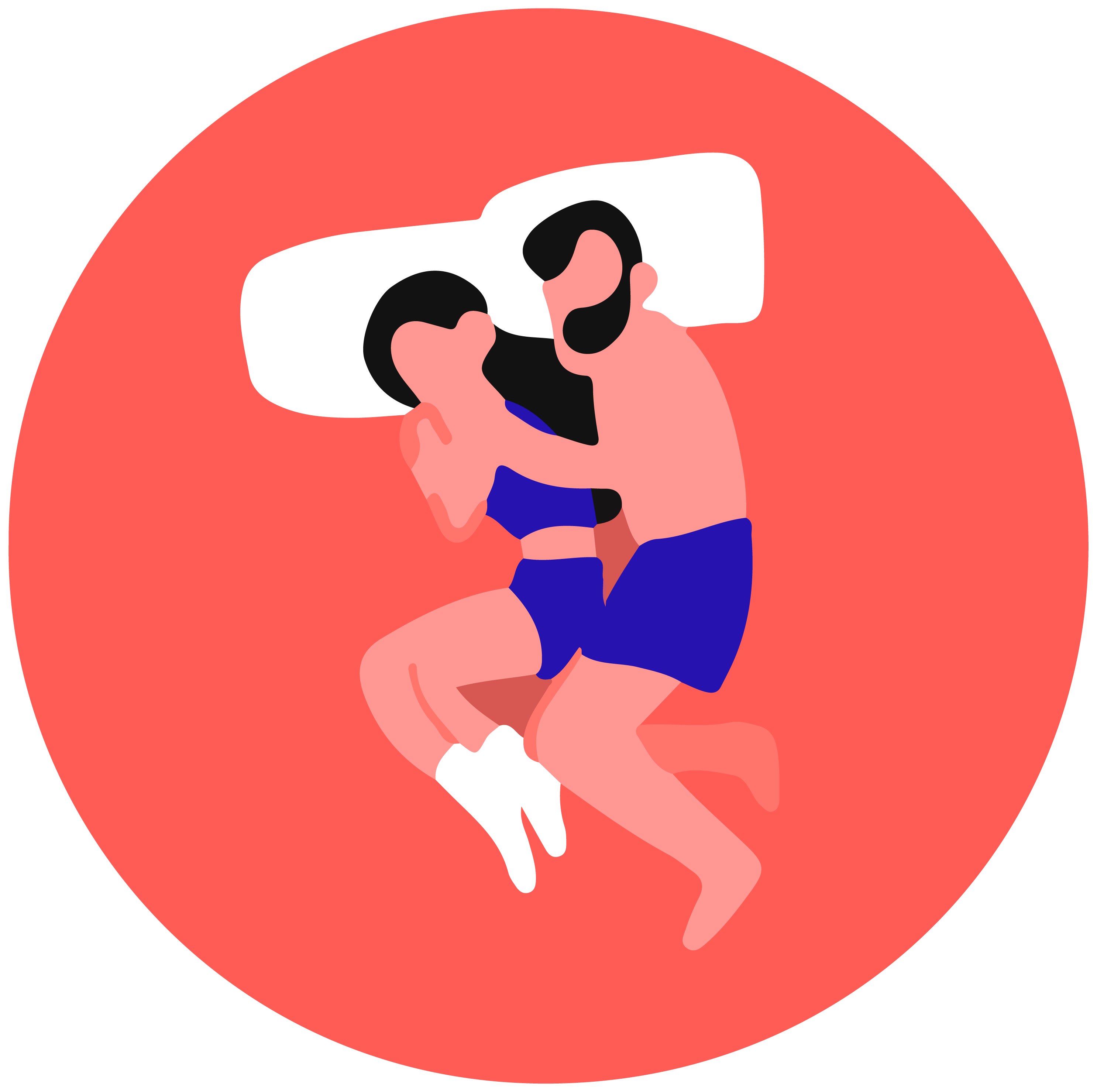 A couple sleeping on their sides, holding each other close in the spoon position.