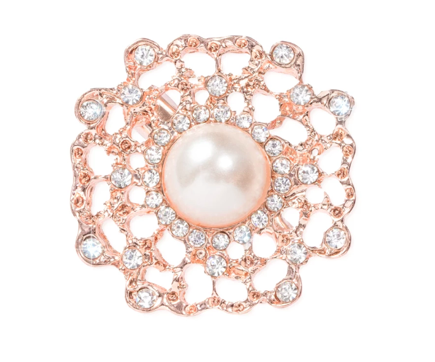Rose Gold and Pearl Brooch