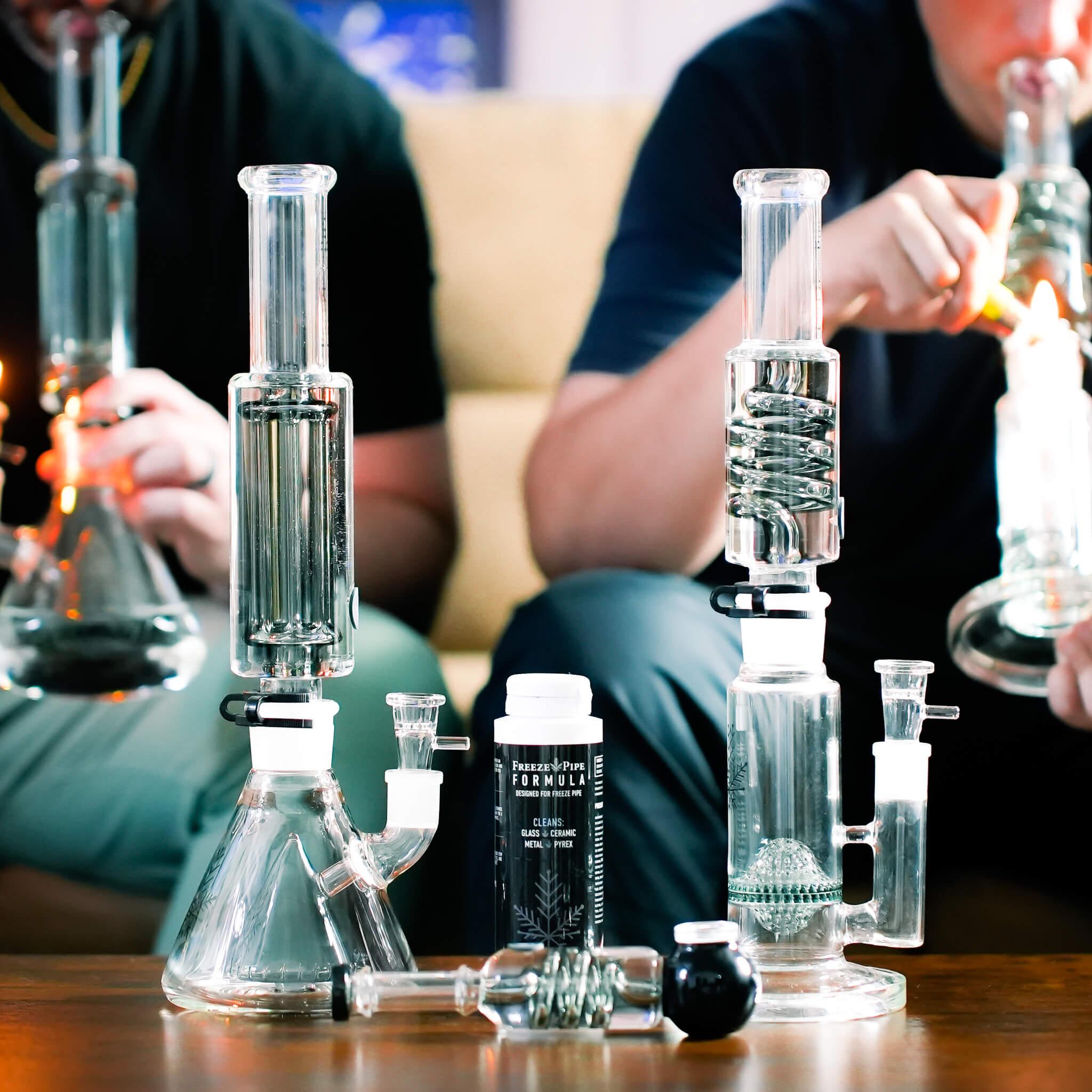 glass pieces on table
