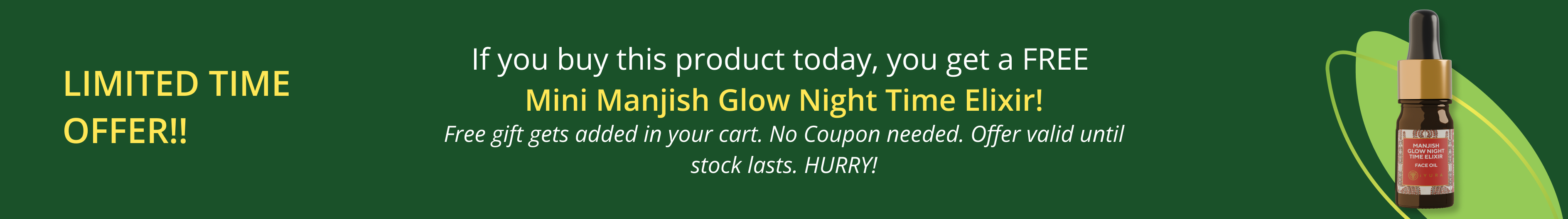 limited time offer for mini manjish daily glow face oil
