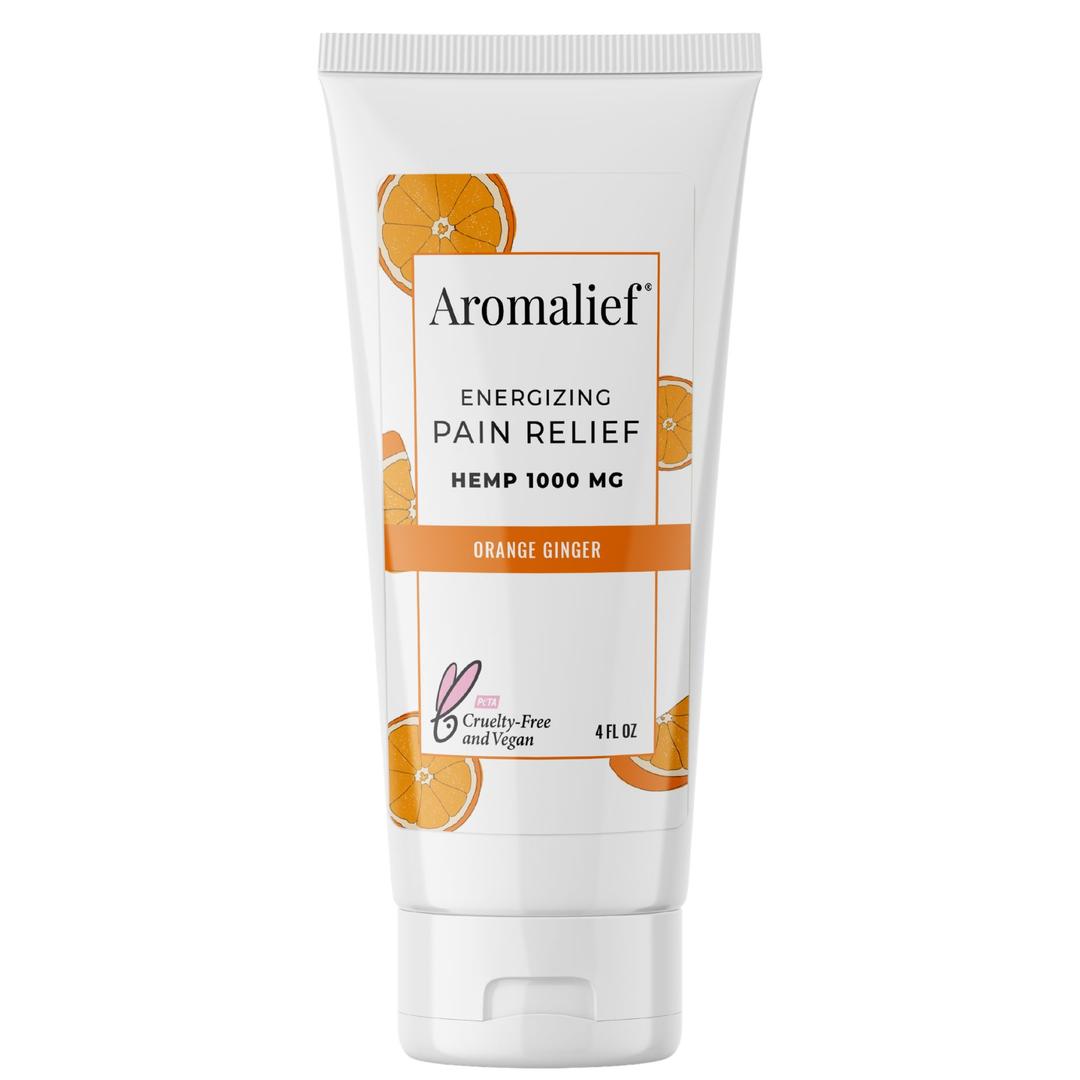 Aromalief Vegan Pain Relief Cream in 4oz Orange Aromatherapy