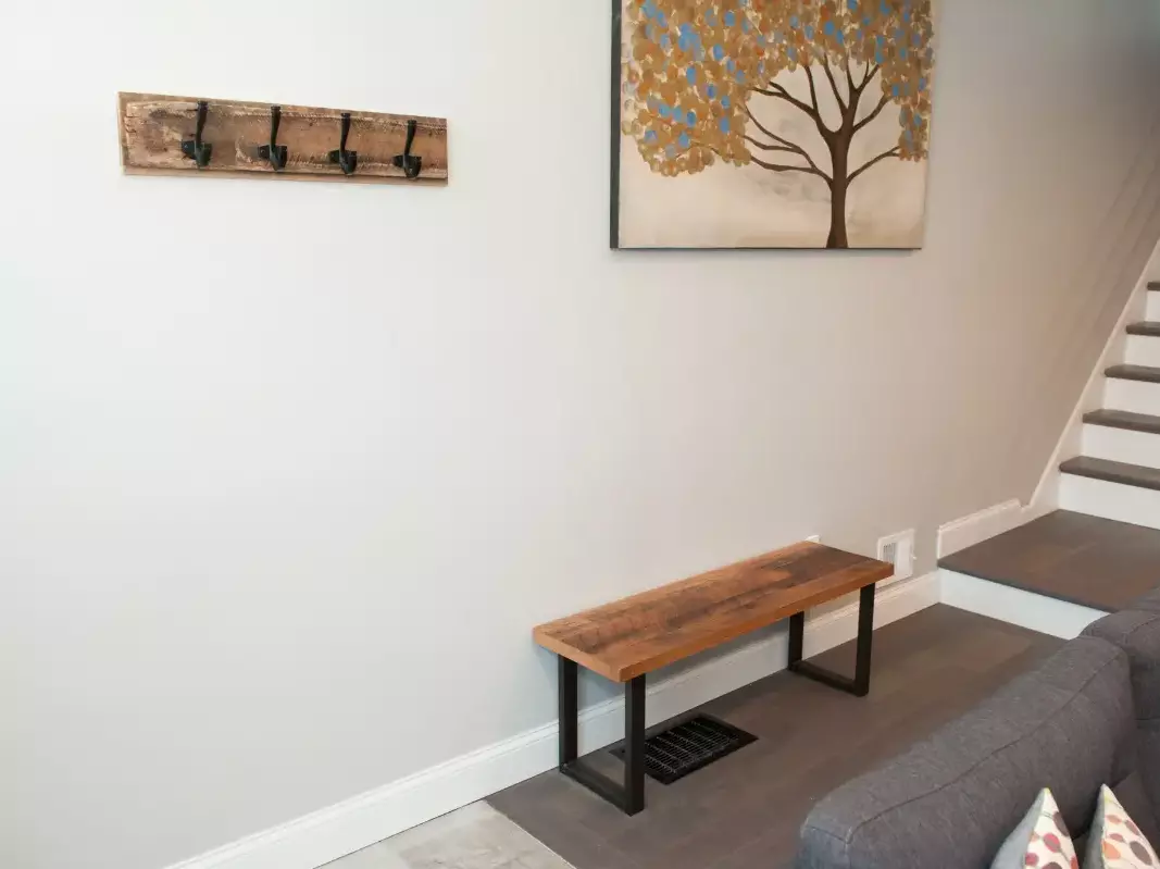 Rustic Entryway Decor, Bench and Coat Hanger