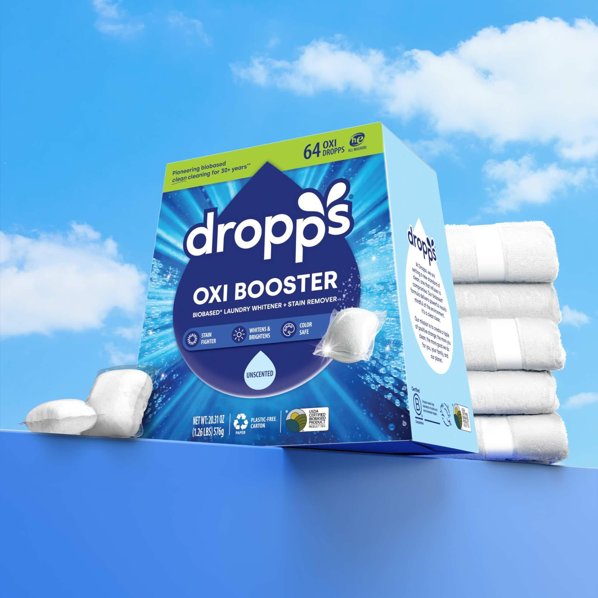 Dropps Oxi Booster product box.