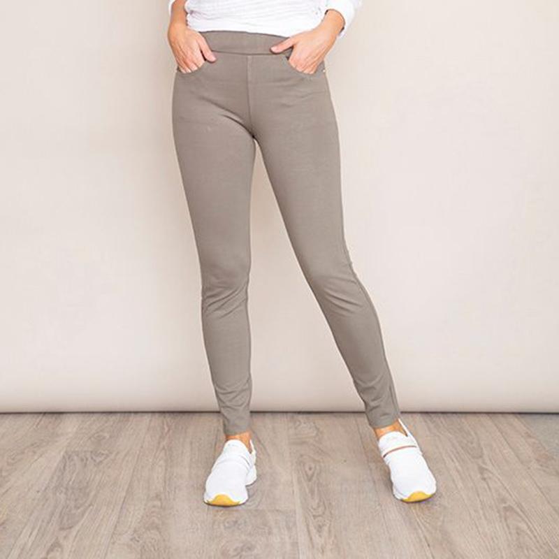 Stretch Waist Stud Pocket Trouser (Khaki)