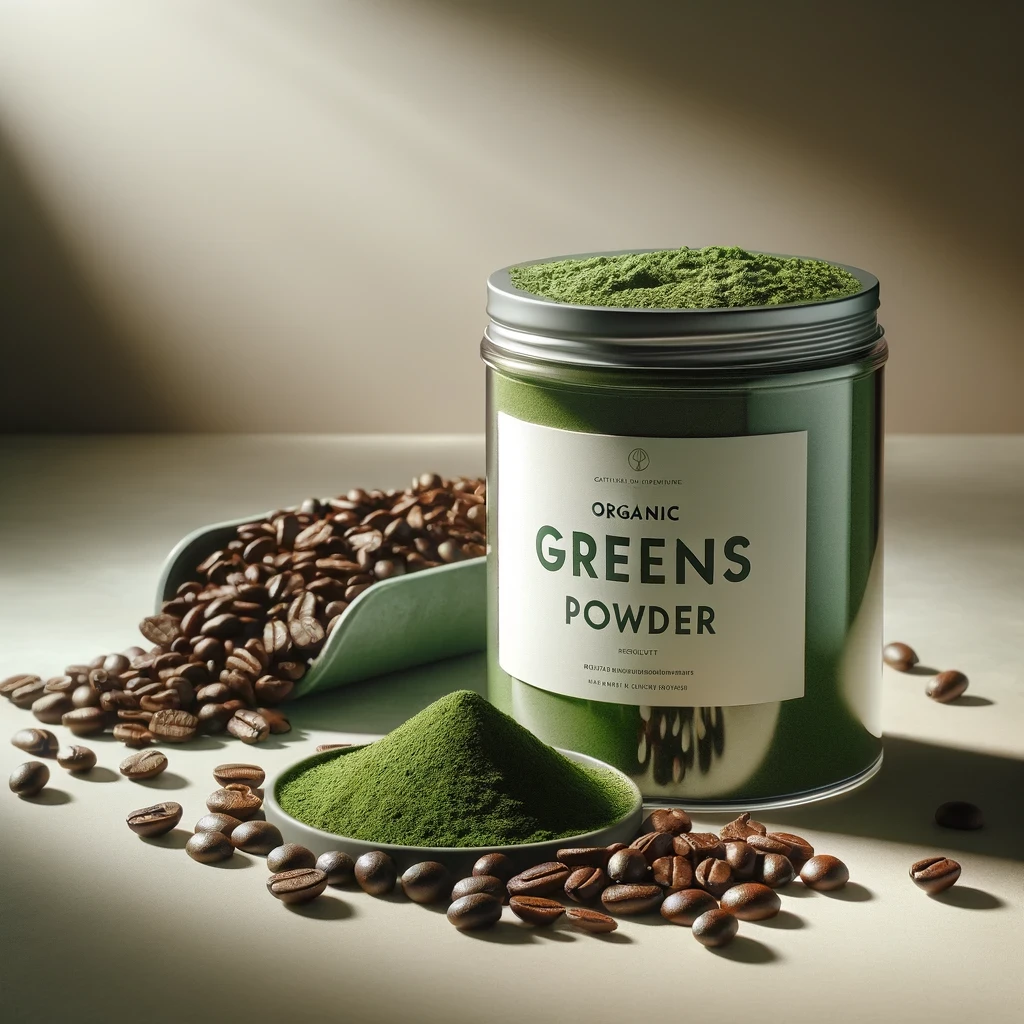 Organic Greens Powder with caffeine