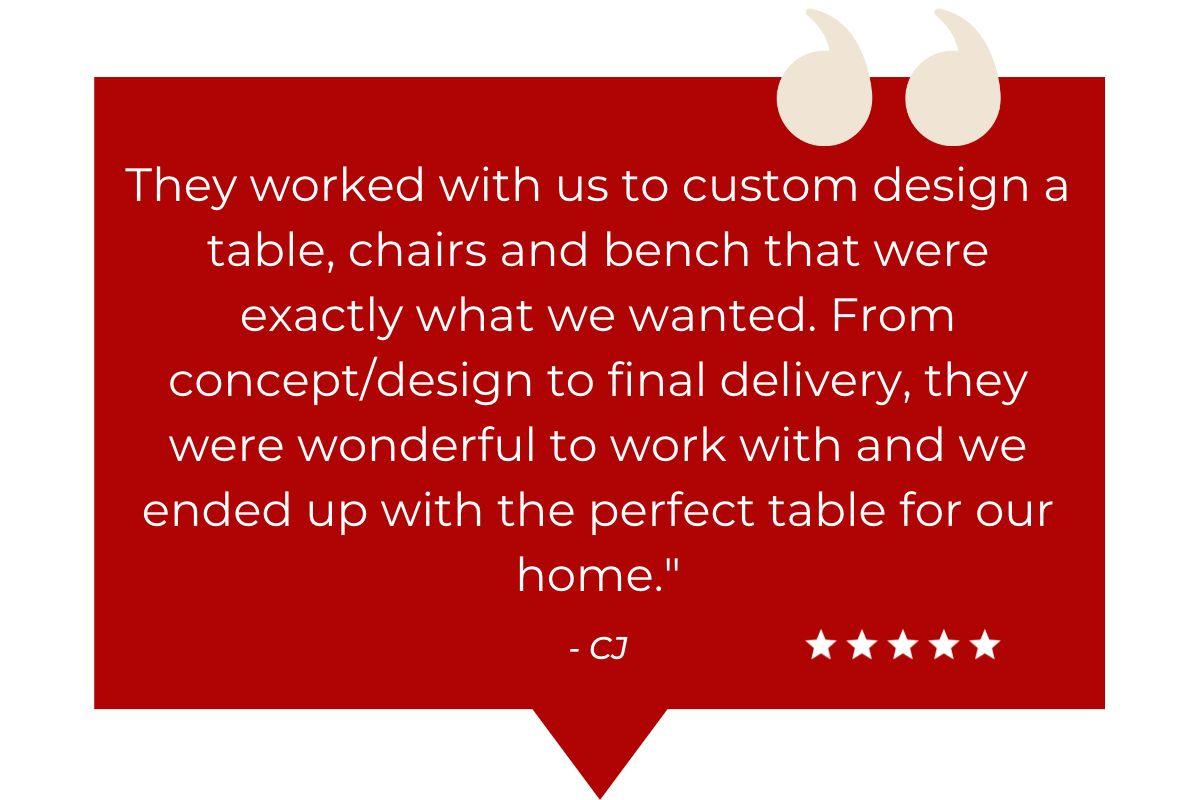 custom furniture testimonial five