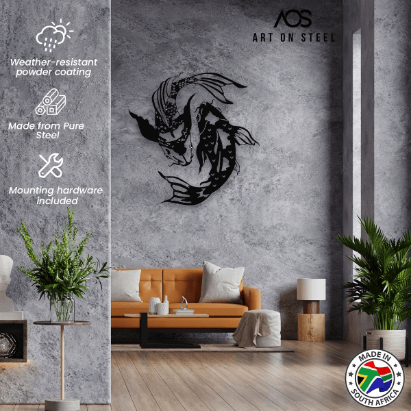 Koi Fish Metal Wall Art
