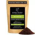 One 12oz bag of Lone Wolf Coffee’s Mexipure Medium Roast Coarse Ground coffee bag product photo