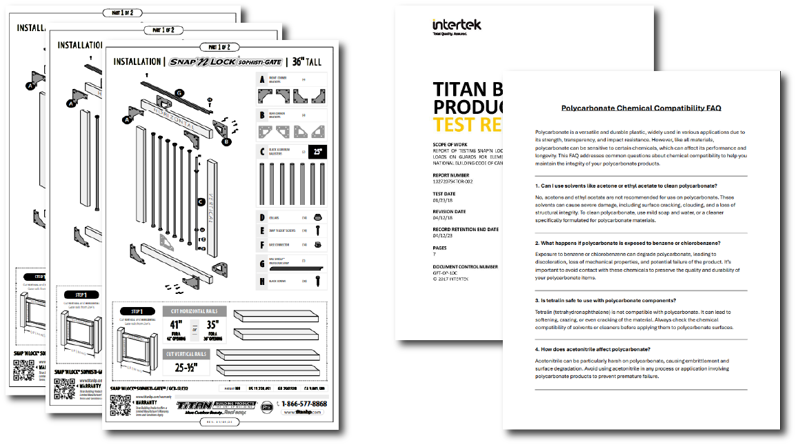 Installation Guides and Engineering Reports piled next to each other