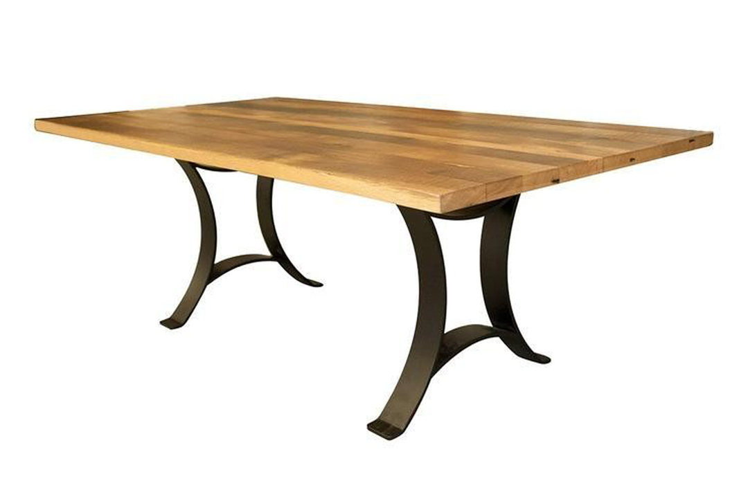 Boone Wood and Steel Modern Dining Table