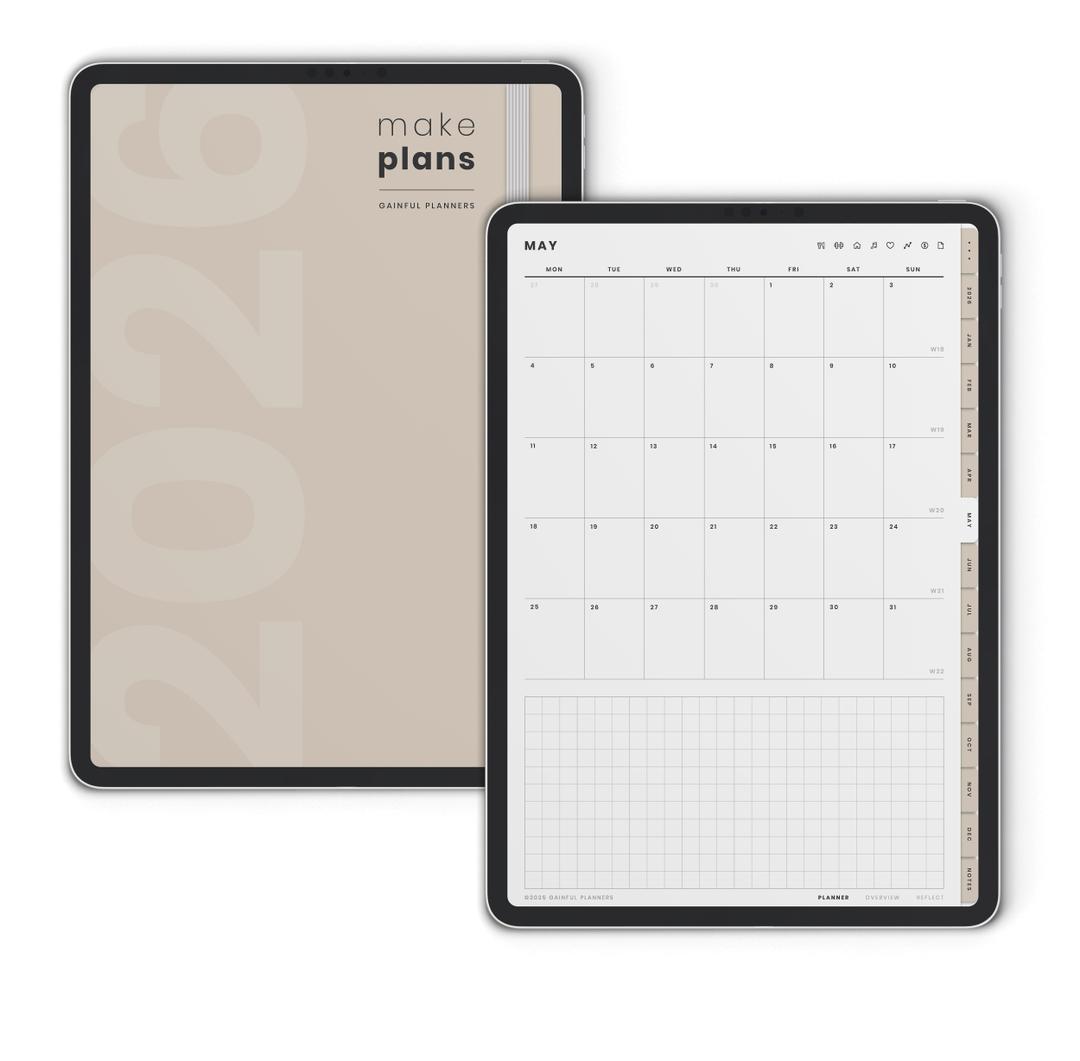 Neutral Portrait Digital Planner 2026