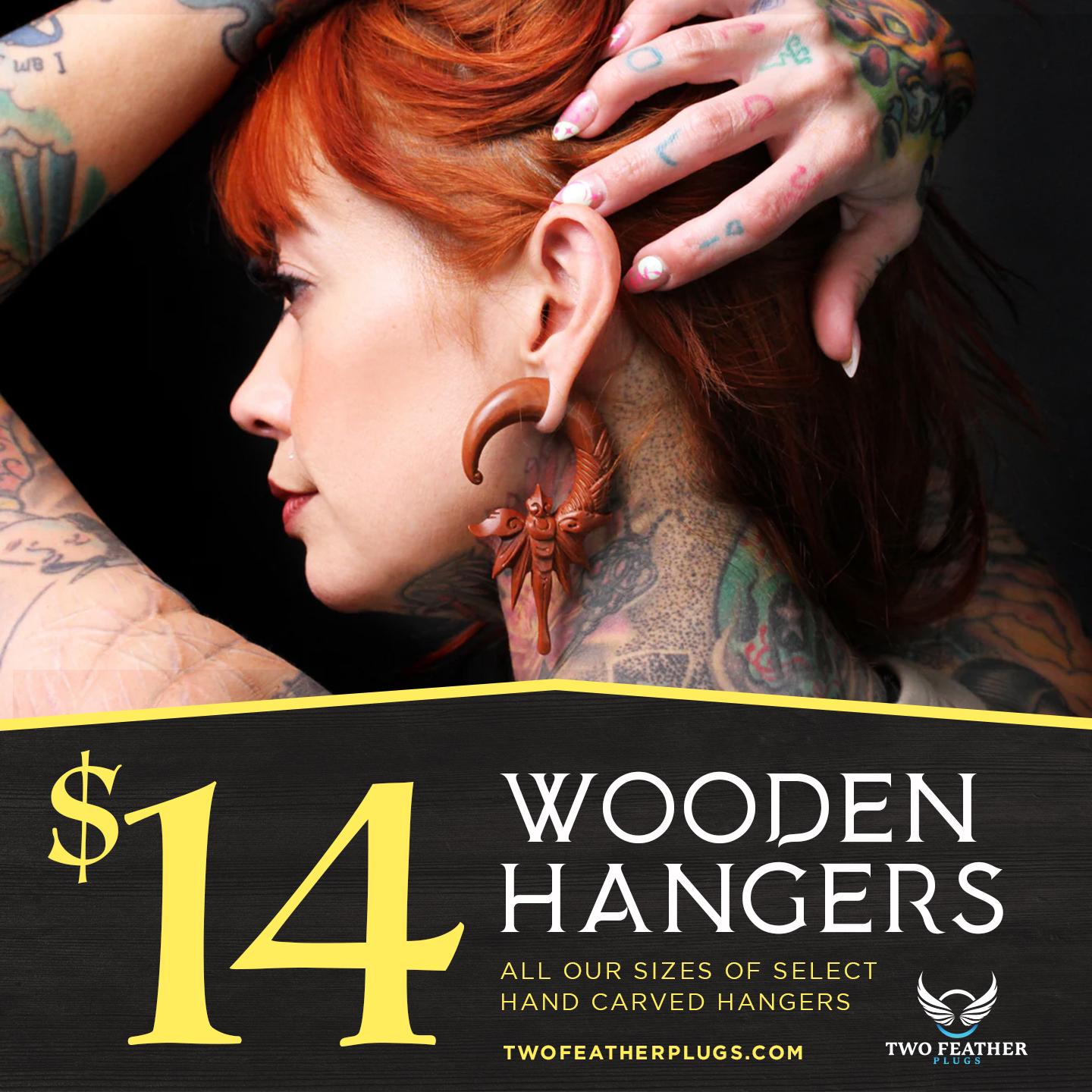 Wood Hangers for your stretched ears