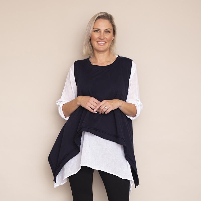 Brenda Two Piece Top (Navy)